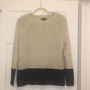 Vince 100% Cashmere Color Block Sweater Black/Gray